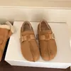 Zapatos de mujer estilo Birkenstock retro todo incluido, nueva colección 2026, forrados de felpa para abrigar, con tacón oculto, mocasines sin cordones y mocasines.