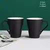 Caneca Preta Cerâmica Alargada 10 oz Caneca de Café Para Servir Bebidas