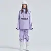 Traje de esquí liso de moda para mujer, tabla única y doble, invierno, exterior, impermeable, cortavientos, cálido, equipo para hombre