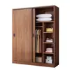 Guarda-roupa com porta de correr para casa, quarto, quarto de aluguel, apartamento pequeno, moderno, minimalista, cor de madeira maciça, armário de montagem simples