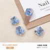 Arte de unhas de gelo de verão cristal em pilha joia de diamante através da cor açúcar ovo de pombo unha broca de unha rosa em pilha bola de diamante produto acabado