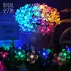 Cadena de Luces LED de Flor de Cerezo y Flor de Durazno Solar Luz de Gipsofila Jardín Césped Árboles Exterior Impermeable Decorativa Cadena de Luces de Colores