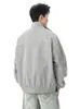 Chaqueta de Patchwork Desestructurada con Cuello Alto de Marca Nueva y de Moda Estilo Americano para Hombres y Mujeres, Ropa Exterior Casual Versátil de Moda Suelta Retro
