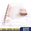 Clip de Oro Rosa PVC Cuaderno de Hojas Sueltas 6 Agujeros Estilo Ins Cubierta Transparente de Goma Blanda Hebilla de Cuero PU Cuaderno de Hojas Sueltas