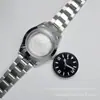 Caixa de relógio com vidro de safira, pulseira de três elos/cinco elos, compatível com movimento 8215/1612, conjunto completo de acessórios para relógio