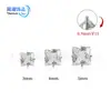 Aretes de Titanio F136 con Circonita Cúbica 5A Engastada en Garras, Tornillos para Hélice Auricular, Accesorios de Joyería para Piercings de Aleación de Titanio G23