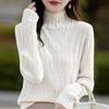Nuevo Top de Punto Plisado Fino de Manga Larga con Cuello Redondo para Mujer, Capa Base Otoño e Invierno 2025, Comercio Exterior para Mujer