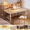 Escritorio de Computadora Dormitorio Hogareño Estantería Integrada Mesa de Estudio Escritura para Estudiantes Habitación de Alquiler Estación de Trabajo Larga Escritorio de Oficina