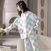 Pijama de ojos grandes para mujer, Primavera y Otoño de manga larga 2025 Nuevo Otoño e Invierno Lindo Conjunto de Ropa para Casa Que Se Puede Usar Afuera