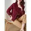 Chaqueta de tweed 59% lana, ropa de mujer de alta gama para primavera y otoño, nuevo top corto de tweed rojo de otoño 2026