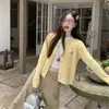 Suéter cárdigan de punto azul trenzado para otoño e invierno, top dopamina estilo coreano, abrigo suéter con estampado de corazón
