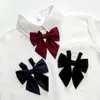 Vermelho vinho Gravata JK Laço Grande Pena Raiz Gravata Uniforme Japonês Uniforme Escolar Camisa Combina com Tudo Gravata da Moda Mulher Cor Sólida