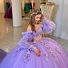 Vestido de Noche Transfronterizo de un Hombro con Falda Abullonada Floral y Mangas Abullonadas, Nuevo Estilo 2026 para Fiesta de Cumpleaños