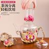 Lujo Ligero de Alta Gama Esmalte Tetera de Kung Fu Taza de Té Juego de Té Traje Tetera de Vidrio Resistente al Calor Tetera Doméstica Taza de Té