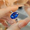 Elegante Anillo Sencillo de Simulación Zafiro Real Combinable Diamante de Alto Carbono Corindón Rojo Azul Anillo de Diamante Huevo de Paloma Mujeres