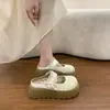 Mules cerrados para mujer 2026 nuevos zapatos de verano para exteriores que aumentan la altura, zapatos de Mary Jane de suela gruesa versátiles para salir