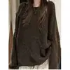 Suéter casual cruzado de estilo coreano, sin hombros, adelgazante, un nuevo top popular para mujer este año, blusa única y súper elegante