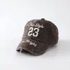 Boné de beisebol infantil estilo vintage para atacado, disponível em várias cores, chapéu de sol para atividades ao ar livre, boné de bebê personalizado com letra para outono