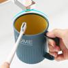 Taza de enjuague bucal personalizada para pareja, taza de cepillo de dientes, taza de cepillo de dientes creativa para el hogar, doble color con asa, taza de enjuague bucal simple