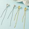Pendientes de Clip para Oreja con Borla Larga Repelente de Mosquitos Sin Agujeros en las Orejas Indoloro Ajustables de Silicona y Metal Otoño e Invierno Combinan con Todo Tendencia para Mujer