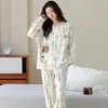 Algodón Puro2026 Nuevos Pijamas de Manga Larga para Mujer Temporada de Primavera/Otoño Pullover Lindo Dibujo Animado Gatito Ropa de Casa Se Puede Usar al Aire Libre