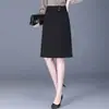 Saia de Conjunto Simples Feminina Outono 2026 Nova Cintura Alta Justa ao Corpo Comprimento Médio Emagrecedora Lápis Saia Profissional Midi