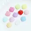 Contas de Acrílico Cor Sólida Coração com Furo para Pendurar, Contas Soltas de Plástico Coração Pêssego Colorido, Acessórios para Joias Artesanais DIY