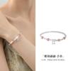 Pulsera de Plata Esterlina S925 con Perla de Imitación y Cristal de Fresa para Mujer Nueva Pulsera Nicho Chinoiserie de Alta Gama Regalo de Verano para Novia