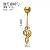 Cuchara de Acero Inoxidable 304 con Nota Musical, Cuchara para Café, Cuchara Creativa para Postre y Pastel, Mango Largo, Cuchara para Yogur y Helado, Cuchara para Nido de Pájaro