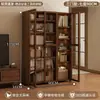 Estante de Livros à Prova de Poeira de Chão Simples Rack de Livros de Chão para Casa Sala de Estar Atrás da Porta Armazenamento em Camadas Armário de Armazenamento com Porta de Armário