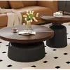 Mesa de té maciza estilo medieval, estilo wabi-sabi, diseño retro francés, adecuada para salas de estar pequeñas, mesa de té de diseñador con un toque de alta gama