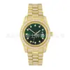 Reloj para Hombre de Acero Inoxidable Color Oro 18K con Correa de Bisel de Diamante Circonita Exquisita Simple y Elegante Envío Directo