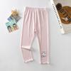 Pantalones Finos para Niños con Letras de Gatitos Lindos, Nuevo Estilo de Verano Leggings para Niños, Tallas 130-170, Pantalones Elásticos de Canalé para Niñas