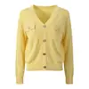 Cárdigan de Punto Estilo Chanel para Mujer Primavera y Otoño 2026 Cuello en V Corto Elegante Socialité Suéter Cardigan de Manga Larga