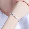Pulseira de bambu fosco banhado a prata grossa para mulheres Jovem Novo Estilo Francês Antigo Pulseira de Prata Sólida Aberta para Namorada