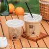 Las pegatinas para tazas de café son impermeables, de transferencia de cristal, transparentes, etiquetas autoadhesivas, decorativas, de alto valor estético, sencillas, estilo americano, desechables para bebidas