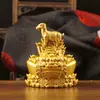 Nuevas figuritas del zodiaco en color oro arena, diseñadas para atraer riqueza y prosperidad, con lingotes giratorios y animales del zodiaco, un adorno decorativo de escritorio para atraer la buena fortuna