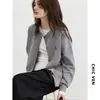 Diseño Otoño e Invierno Estilo Académico Bordado Cuello Redondo Cárdigan de Punto Estilo Coreano Perezoso Suelto Chaqueta Suéter Corta para Mujer
