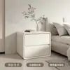 Mesa de noche de madera maciza de alta gama para almacenamiento de cremas, multifuncional, minimalista, moderna, estilo creativo para dormitorio, sensación de lujo ligero, pequeña