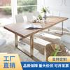 Escritorio loft moderno y sencillo, mesa de comedor y silla de barra larga y sencilla, mesa de negociación, mesa de conferencia nórdica de madera maciza, mesa larga