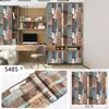 Papel de Parede Grelha Artificial Transfronteiriço Autoadesivo Decoração de Parede Adesivo de Grão de Madeira Papel de Parede Listrado Papel de Parede de Fundo
