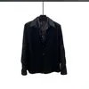 Camisa de Solapa Patchwork Estampado de Leopardo para Hombre, Sin Planchar, Caída Suelta, Falso Dos Piezas, Manga Larga para Viajar, Superventas Transfronterizo
