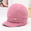 Gorro de Invierno para Mujeres de Mediana Edad y Mayores Abuela Mamá Persona Mayor Gorro Cálido Más Terciopelo Protección contra el Frío Lana Gorro de Punto para Señora Mayor