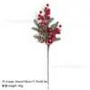 Galhos de pinha artificial de Natal transfronteiriços, flocos de neve, agulhas de pinheiro, bagas, galhos de frutas vermelhas, galhos de decoração de feriado, buquê de agulhas de pinheiro de Natal