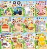 CM2406004 Rompecabezas interactivo para padres e hijos de animales de granja de dibujos animados para niños, cuenta de mano, pegatina facial DIY