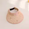 Sombrero de Verano Nuevo con Ala Ancha Tejido Chenjing Kidsren para Niño Sombrero de Sol para Playa Protección Solar para Niña Sombrero de Copa Hueco para Niña