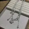 Colar de pérolas corrente de suéter clavícula design sense nicho luxo leve socialite simples versátil colar em camadas estilo old money