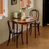 Mesa Redonda Retráctil Estilo Francés de Mediados de Siglo Toda de Madera Maciza Mesa de Comedor Oval Plegable Mesa Retro para Apartamento Pequeño Mesa de Comedor