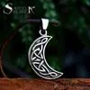 Guerreiro de Aço aço inoxidável moda simples pingente de lua atacado nórdico retro Viking Celtic knot pingente