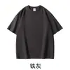 Camiseta básica de caimento solto, casual, algodão penteado de peso pesado 230g, manga curta, cor sólida retrô, gola redonda, estilo japonês, para homens